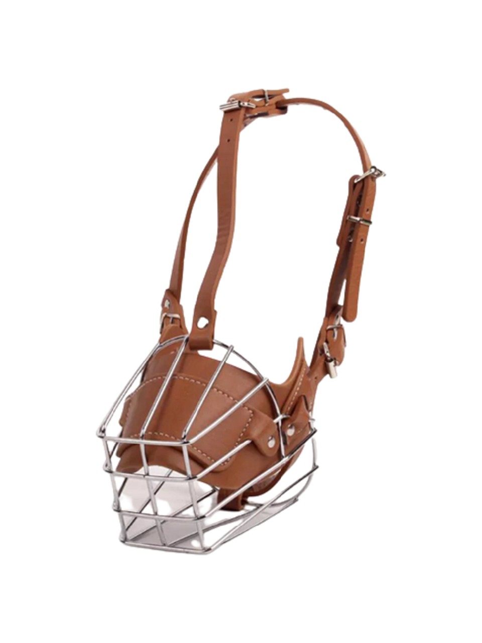 Karamel Pet Metal Deri Köpek Ağızlığı M 33 cm
