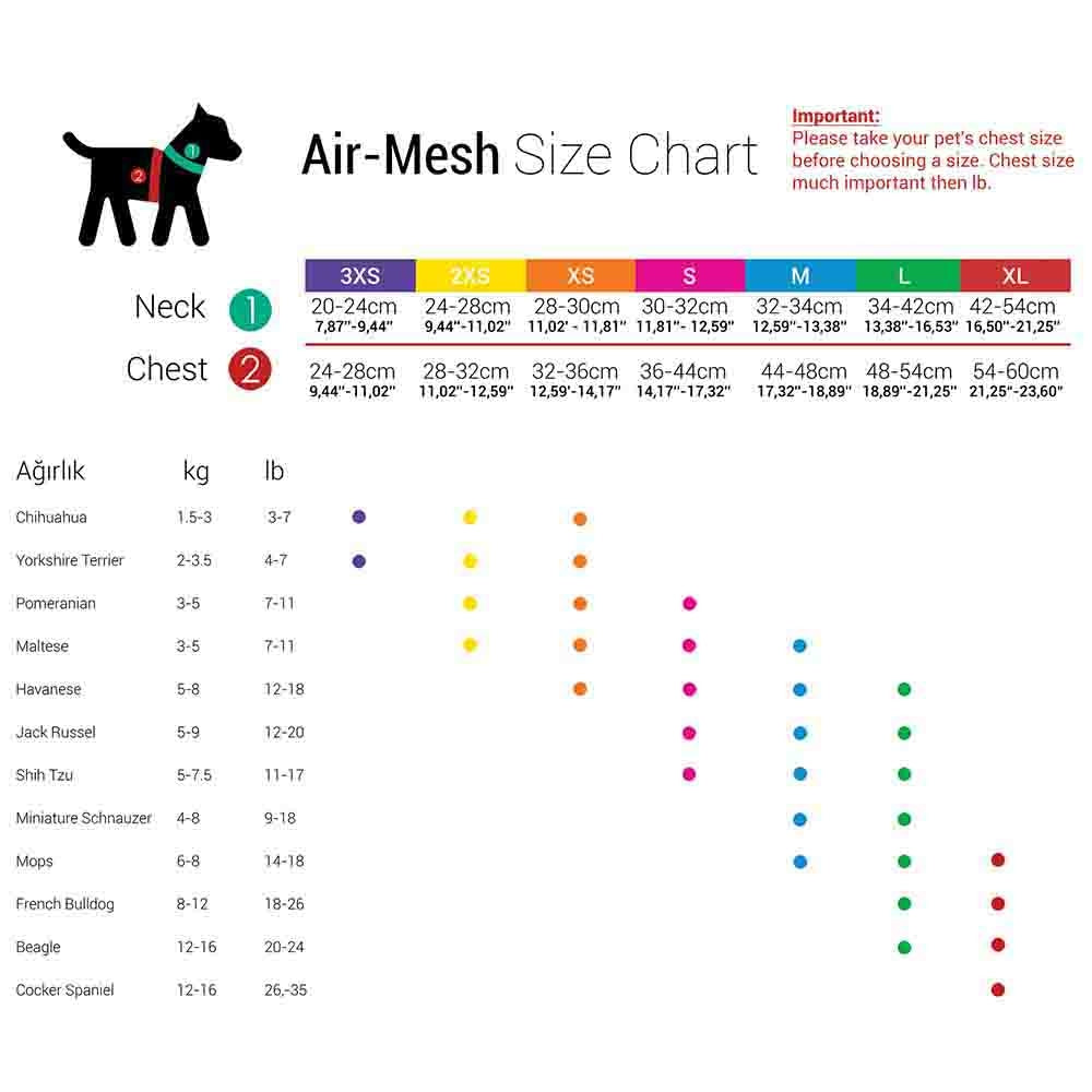 Tailpetz Air Mesh Köpek Göğüs Tasması Large 48x54 cm Garnet