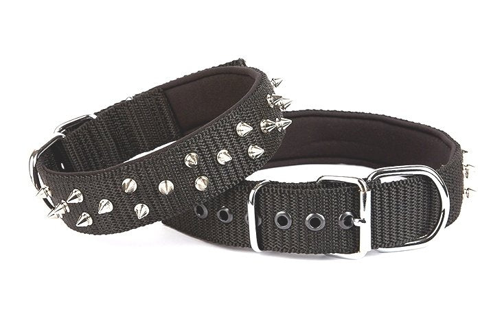 Doggie Konfor El Yapımı Çivili Köpek Boyun Tasması 4x57-65cm Siyah
