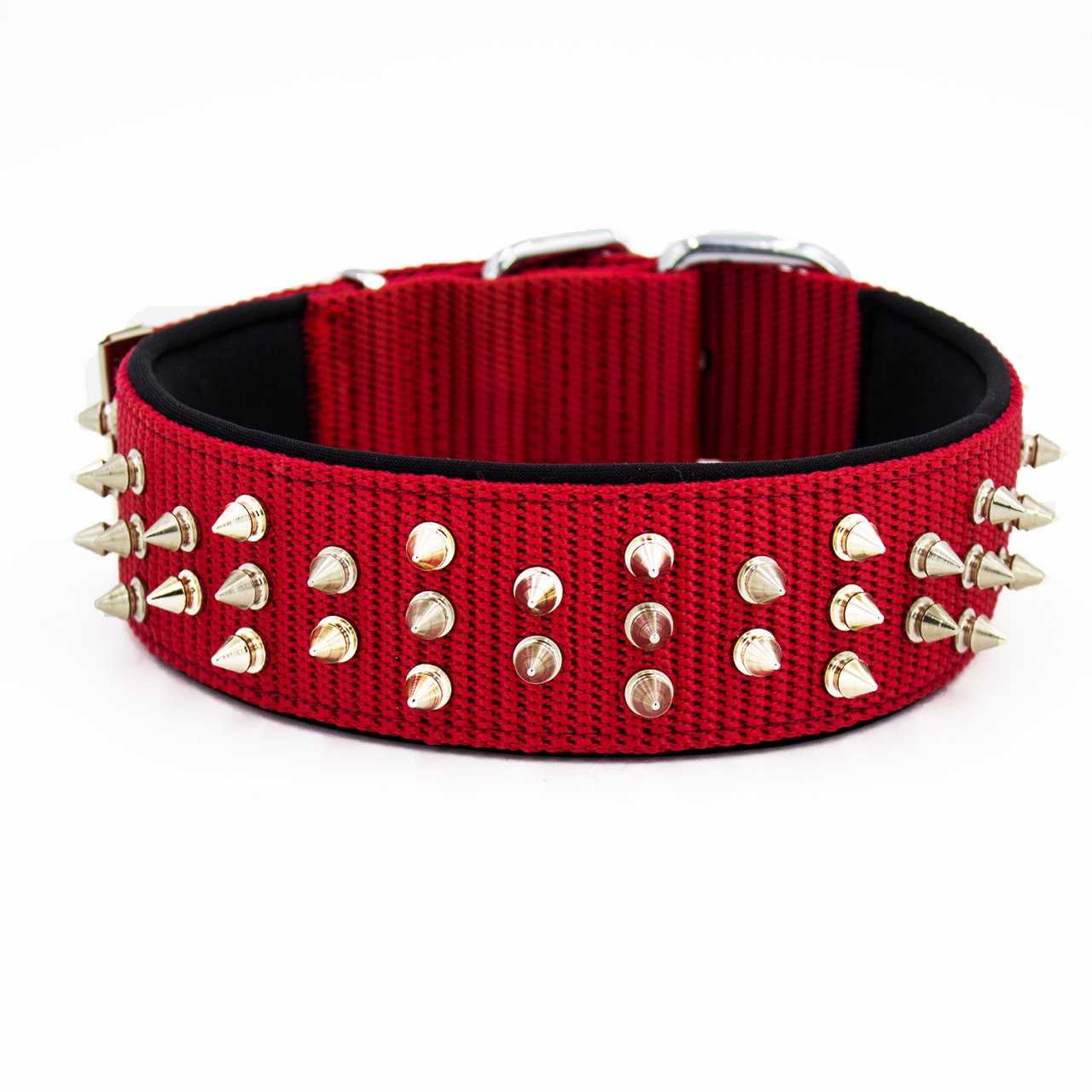 Doggie Konfor El Yapımı Çivili Köpek Boyun Tasması 5x60-70cm Kırmızı