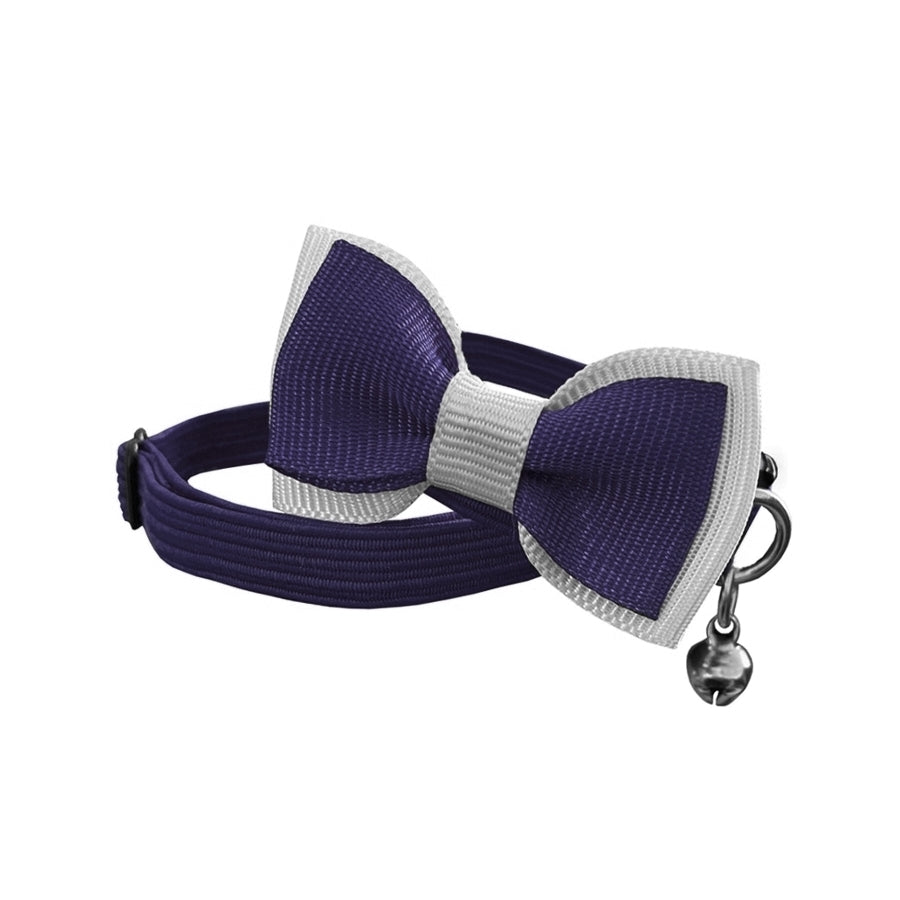 Markapet Papyonlu Elastik Örme Kedi Tasması 18,5 cm-29 cm Mor