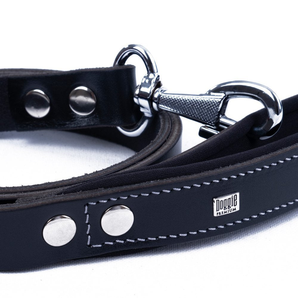 Doggie Softlu Deri Köpek Gezdirme Kayışı 3 cm*100 cm Siyah