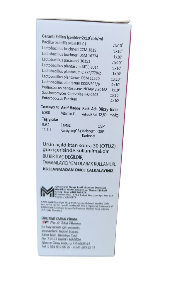 Paws Tale Pro Biflor Liquid Kedi Köpek Probiyotik 100 ml