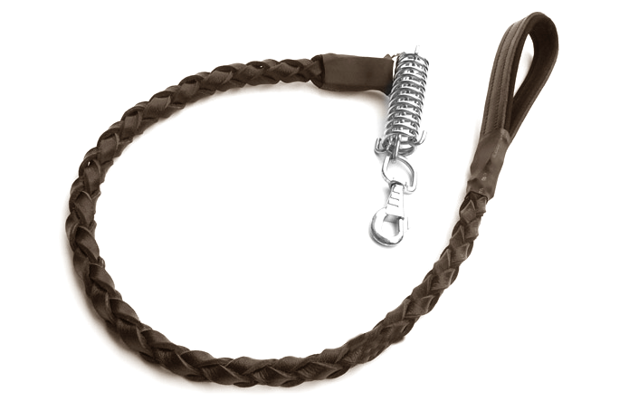 Lüx Deri Yaylı Köpek Gezdirme Halatı 2,5 cm x 70 cm Kahverengi ( 100 kg )