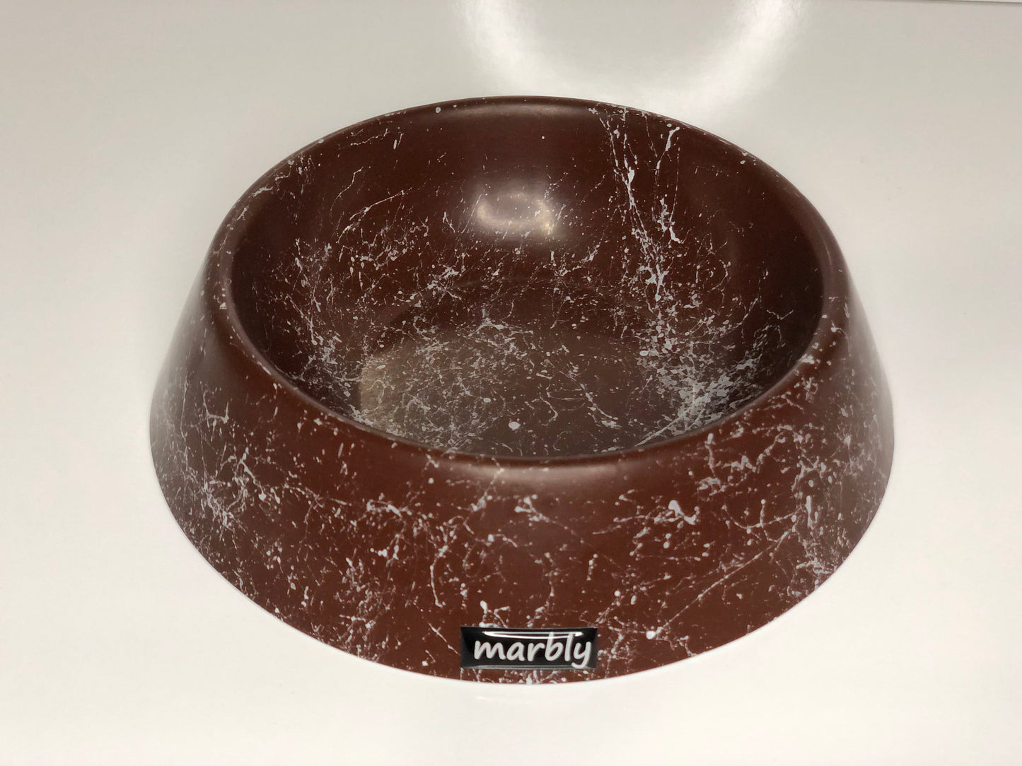 Marbly Kahve Dalgalı Mermerit Köpek Mama Su Kabı 700 ml