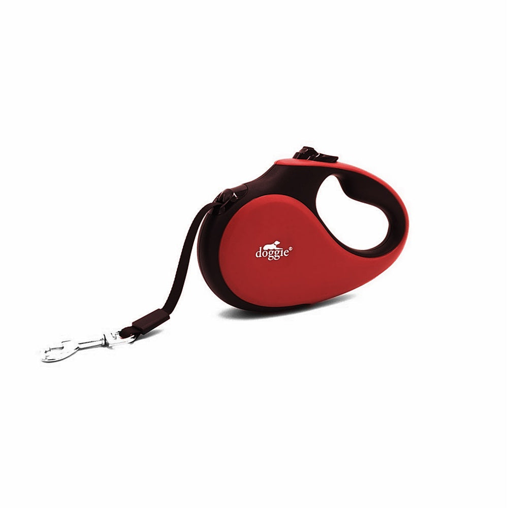Doggie Soft Seri Otomatik Makaralı Gezdirme Tasması 25 kg / 5 M Kırmızı