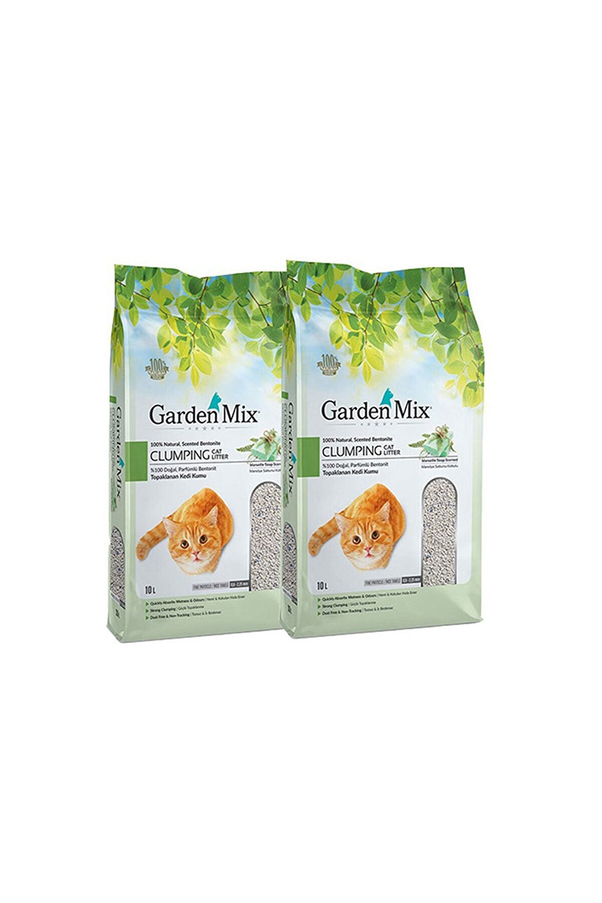 Gardenmix Bentonit Marsilya Sabunlu Kedi Kumu 10 Lt 2 Adet