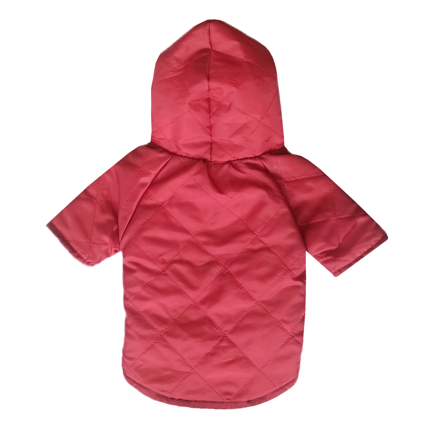 Kapşonlu Ve Astarlı Köpek Montu Small 30-42 cm Kırmızı Gri
