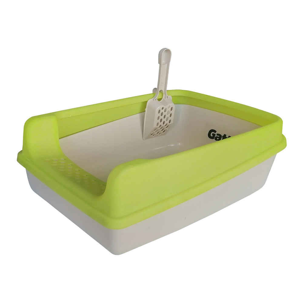 Kedi Tuvalet Kum Kabı 50/37/13.5 cm Neon Sarı + Kürek Hediye