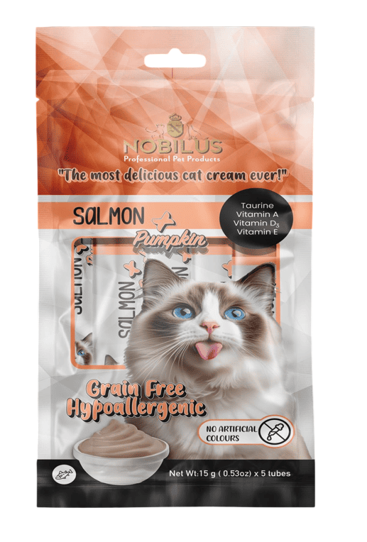 Nobilus Somon Balıklı Kedi Krema Ödül Maması 5 x 15 gr