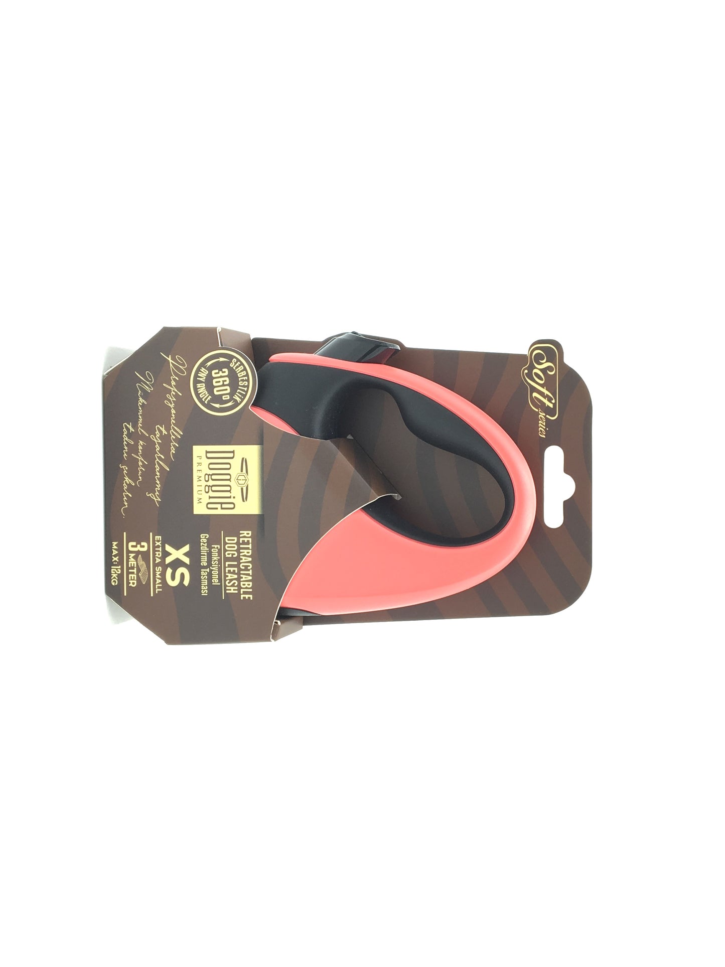 Doggie Soft Seri Otomatik Makaralı Gezdirme Tasması 12 kg / 3 M Pembe