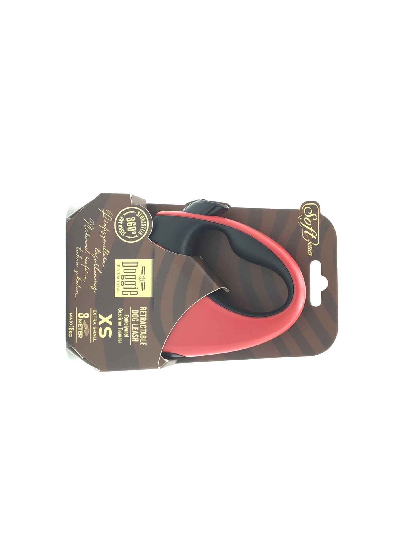 Doggie Soft Seri Otomatik Makaralı Gezdirme Tasması 12 kg / 3 M Kırmızı
