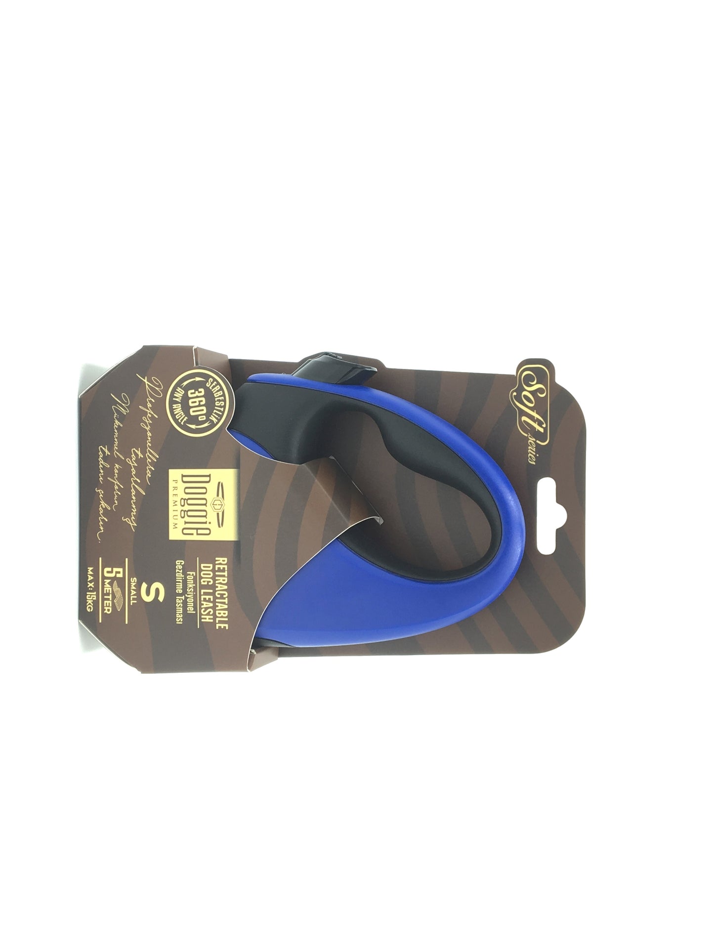 Doggie Soft Seri Otomatik Makaralı Gezdirme Tasması 15 kg / 5 M Mavi