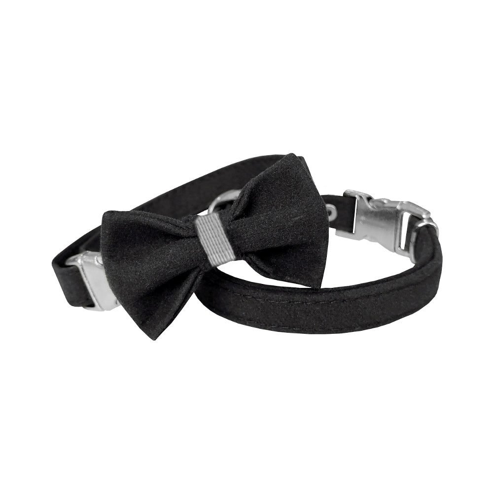 Markapet Kadife Kedi Boyun Tasması Papyonlu 20-32 cm Siyah
