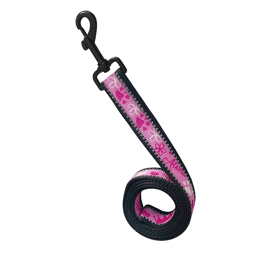 Köpek Göğüs Tasma Seti Reflektörlü Taç Desenli 120 cm-50 cm-70 cm Pembe