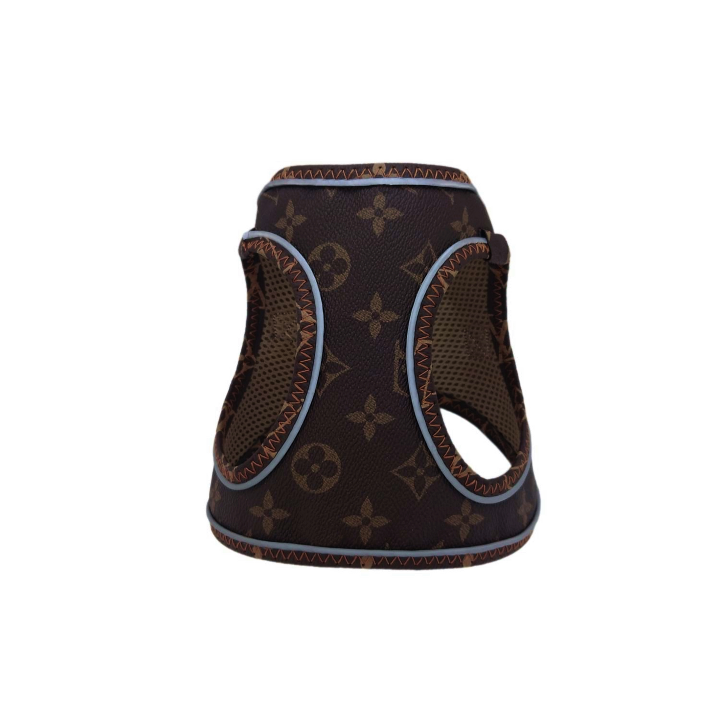 Üç Kilitli Deri Kedi Köpek Göğüs Tasması 30-38 cm Small Kahverengi