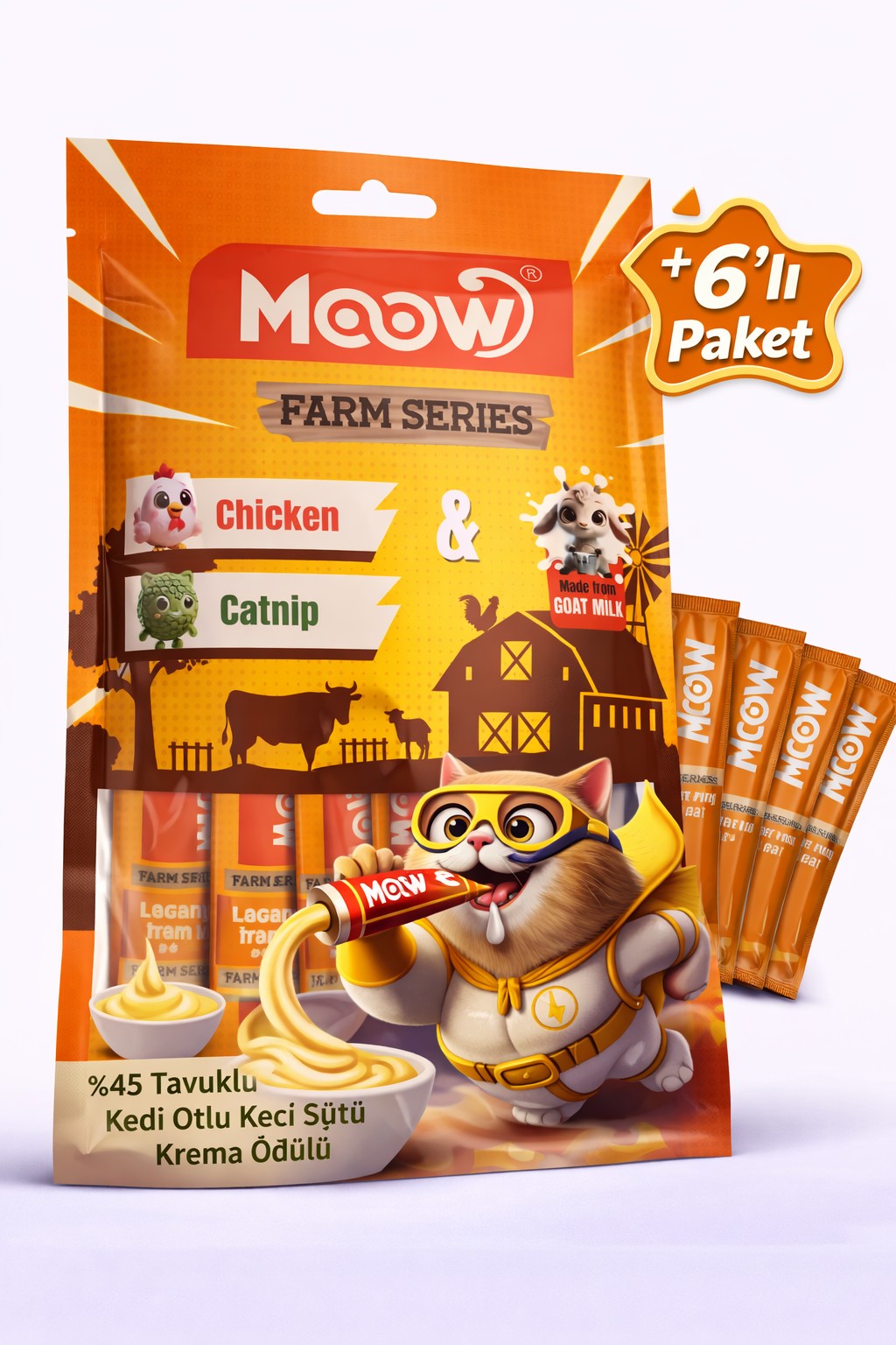 Tavuklu Kedi Naneli Keçi Sütlü Kedi Krema Ödülü 6x12g