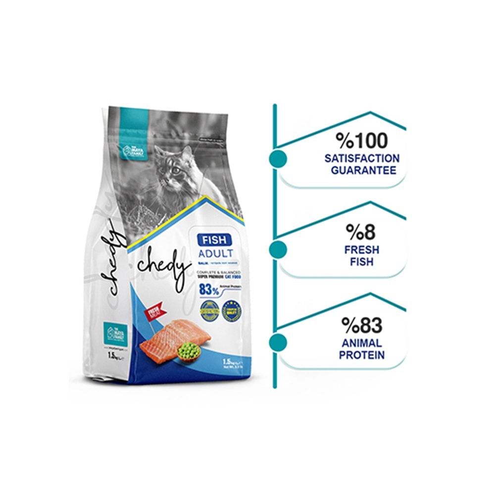 Chedy Super Premium Balık Etli Yetişkin Kedi Maması 1.5 Kg