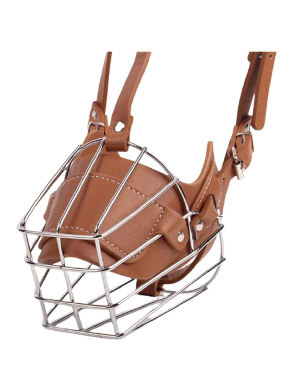 Karamel Pet Metal Deri Köpek Ağızlığı M 33 cm