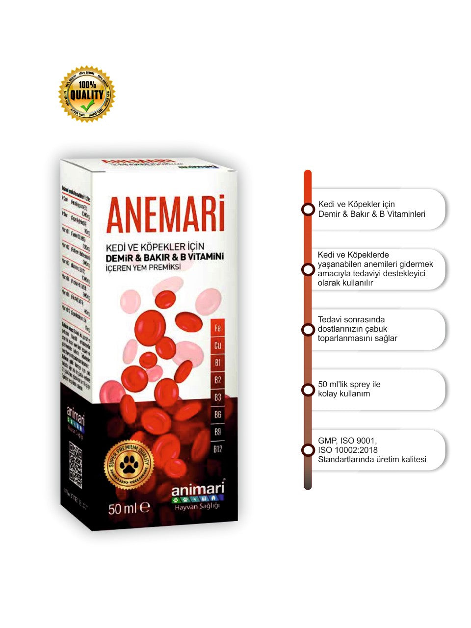 Animari Demir Bakır B vitamini damlası 50 ml