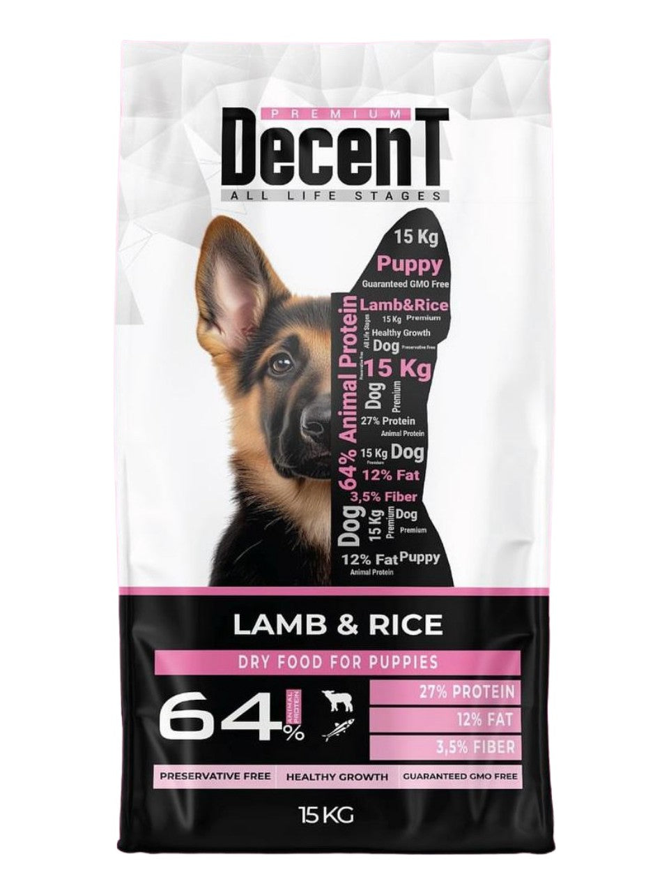Decent Kuzu ve balık Etli Yavru Köpek Maması 1 kg açık mama