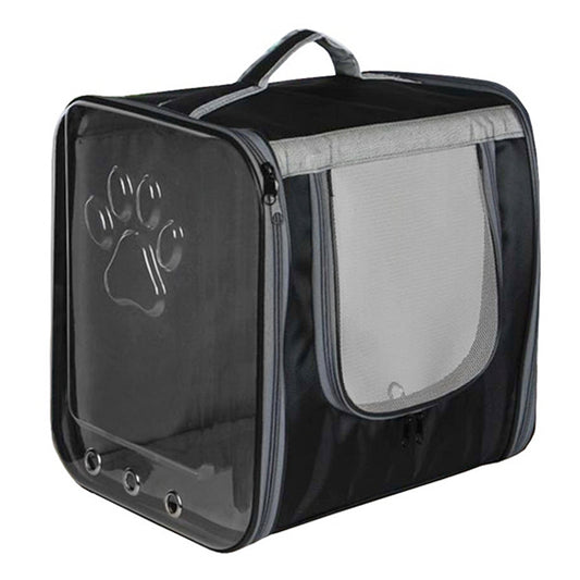 Markapet Çift Cam Kedi Köpek Taşıma Çantası 32x40x42 cm Siyah