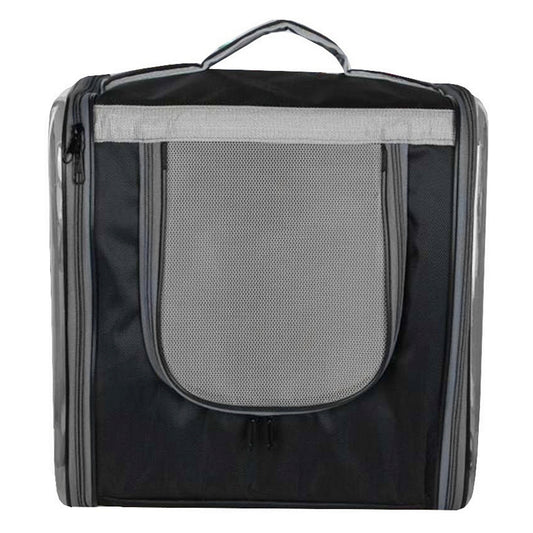Markapet Çift Cam Kedi Köpek Taşıma Çantası 32x40x42 cm Siyah