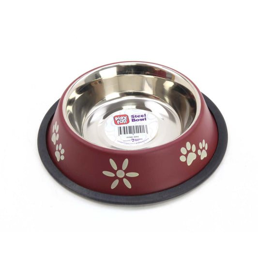 Playfull Desenli Renkli Çelik Mama ve Su Kabı 16 Oz 500 ml