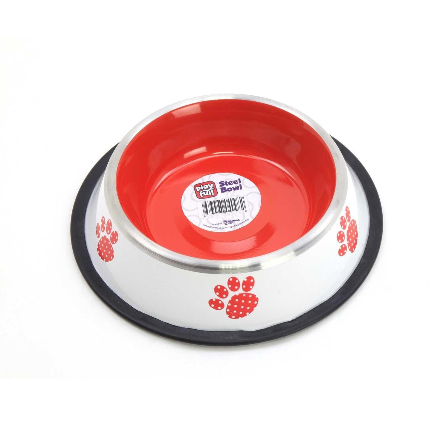 Playfull Desenli Renkli Patili Çelik Mama ve Su Kabı 16 Oz 500 ml