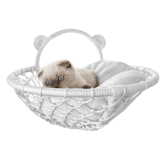 Karamel Pet Vantuzlu Oval Kedi Hamağı Kedi Yatağı 17*46 cm Beyaz