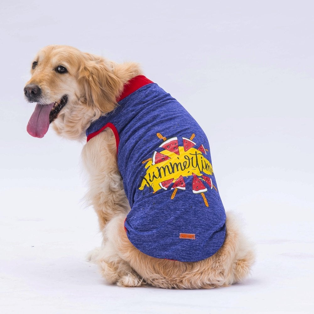 Pawstar Navy Blue Summer Time Büyük T-shirt 7XLarge  59X76X92 CM