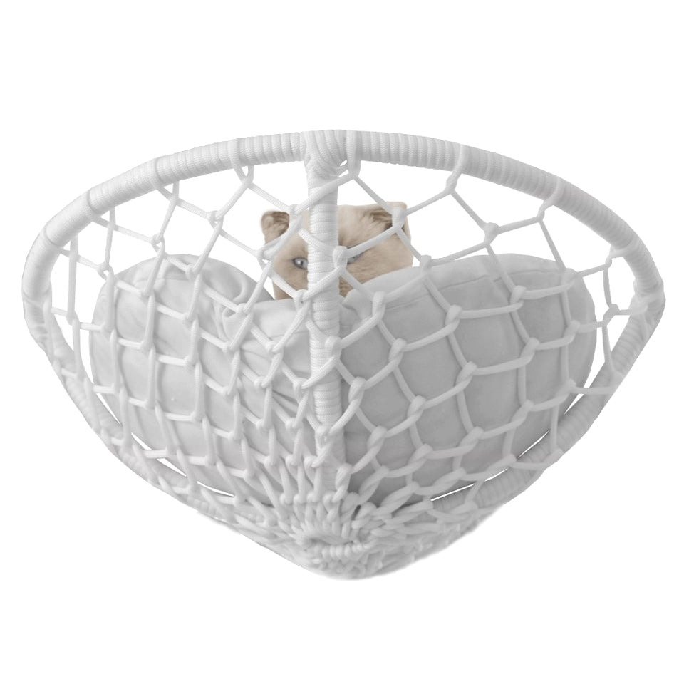 Karamel Pet Vantuzlu Oval Kedi Hamağı Kedi Yatağı 17*46 cm Beyaz