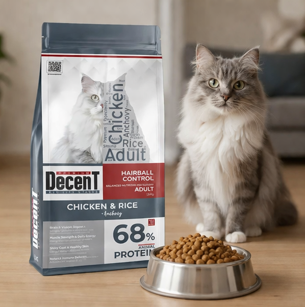 Decent Tavuklu Yetişkin Kedi Maması 1,5 Kg Hairball Control Tavuk & Pirinç Yetişkin Kedi Maması