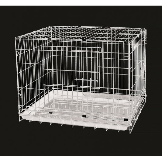 Dayang Kedi Köpek Kafesi Metal 78x48x55 cm Beyaz
