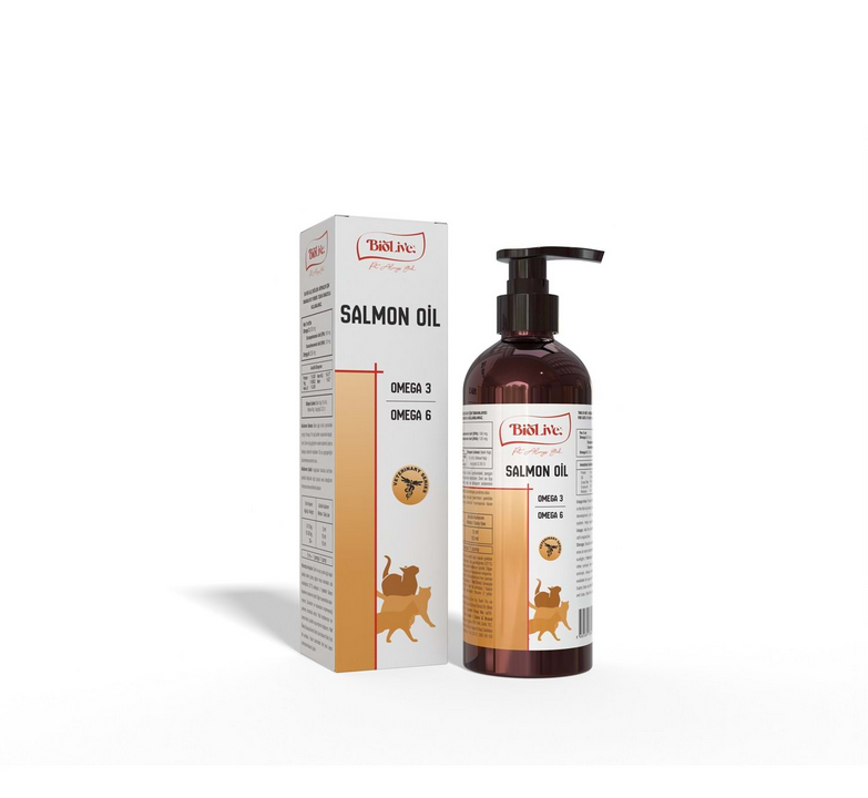 Biolive Kediler İçin Somon Yağı Tüy-Dış Eti-Bağışıklık-Kalp ve Göz Sağlığı 200ml