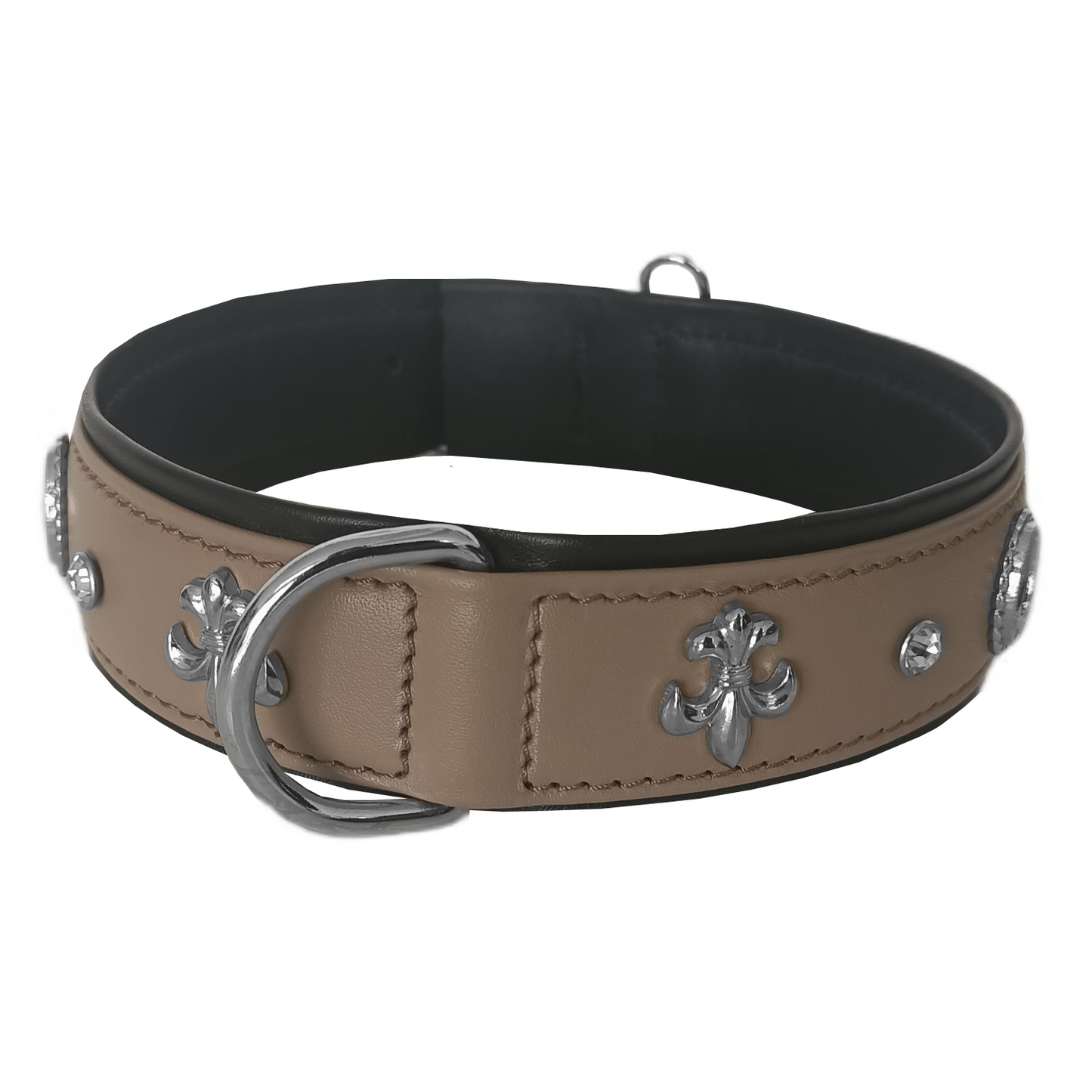 Markapet Taşlı Ve Aynalı Köpek Boyun Tasması 49-55 cm Large Taba
