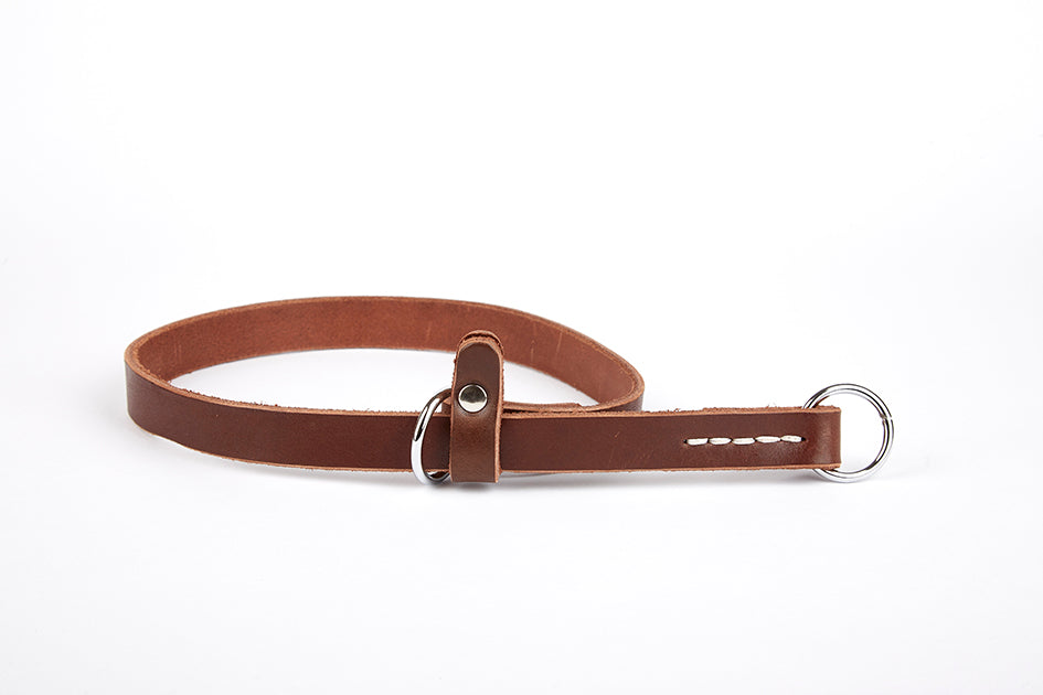 Doggie Eğitim Serisi Gerçek Deriden El Yapımı Ayarlı Köpek Eğitim Tasması 2 x 45-60 cm Kahverengi