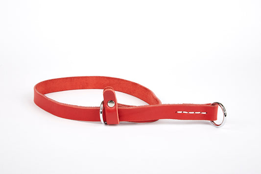 Doggie Eğitim Serisi Gerçek Deriden El Yapımı Ayarlı Köpek Eğitim Tasması 1,5 x 30-40 cm Kırmızı