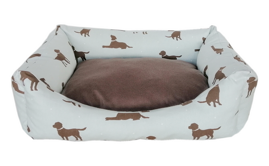 Markapet Köpek Desenli Köpek Yatağı X Large 80*100 cm Turkuaz