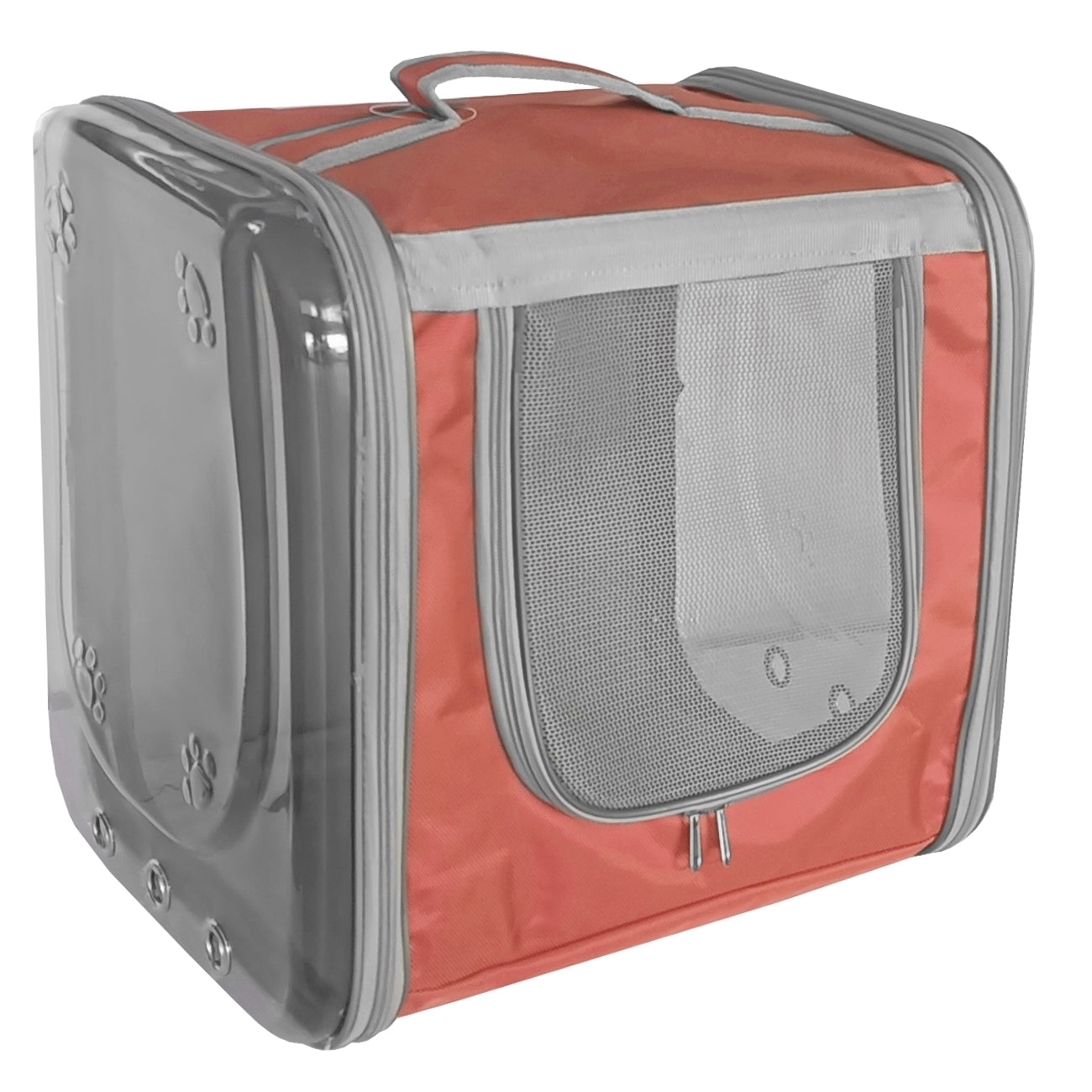 Markapet Çift Cam Kedi Köpek Taşıma Çantası 32x40x42 cm Turuncu