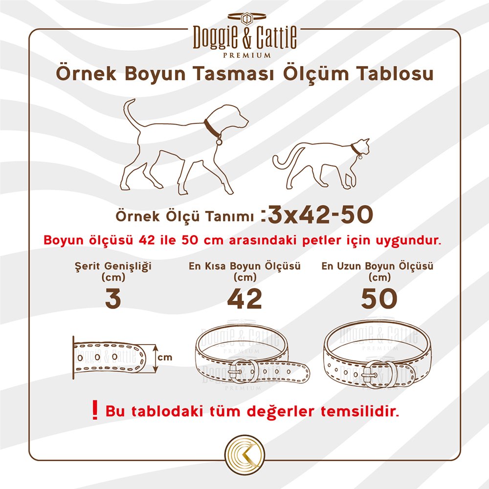 Doggie El Yapımı Konforlu Deri Köpek Tasması 2,5x37-45 cm Mavi