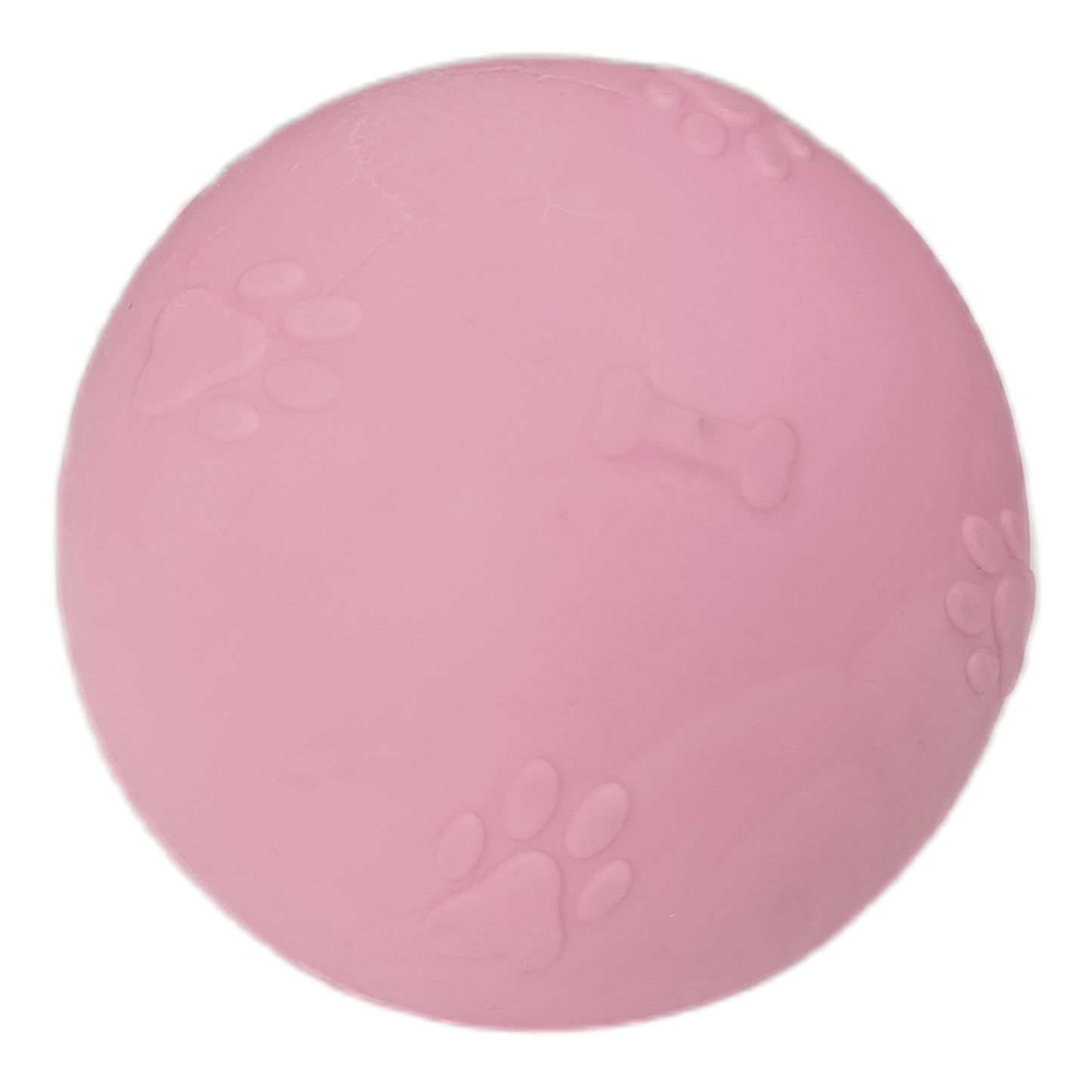 Pati Desenli Termoplastik Sert Köpek Oyun Topu 8 cm Large Pembe