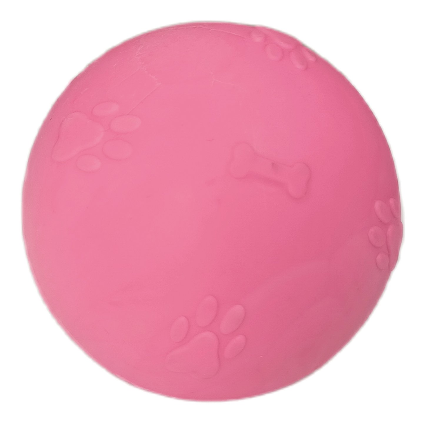 Pati Desenli Termoplastik Sert Köpek Oyun Topu 8 cm Large Pembe