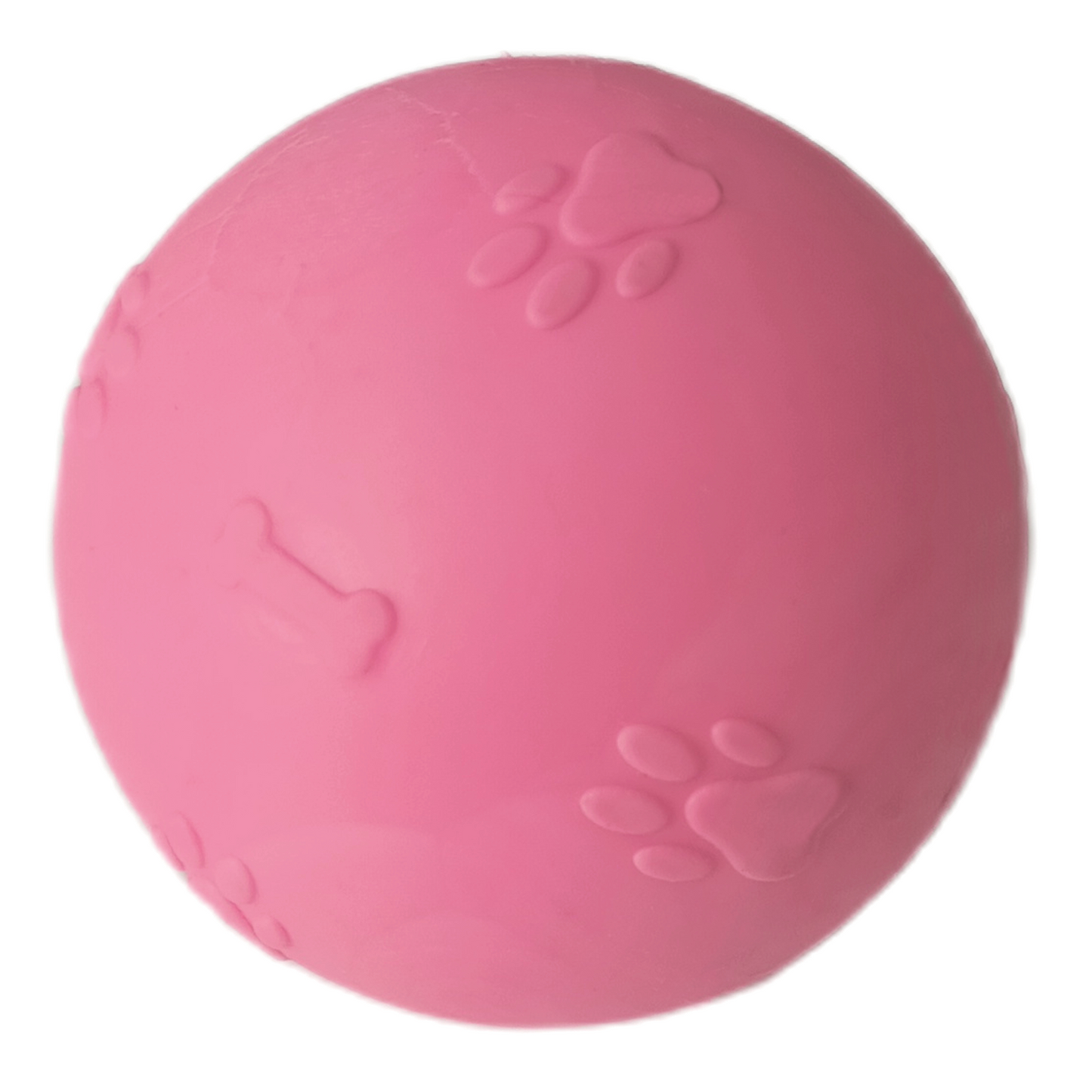 Pati Desenli Termoplastik Sert Köpek Oyun Topu 6 cm Small Pembe