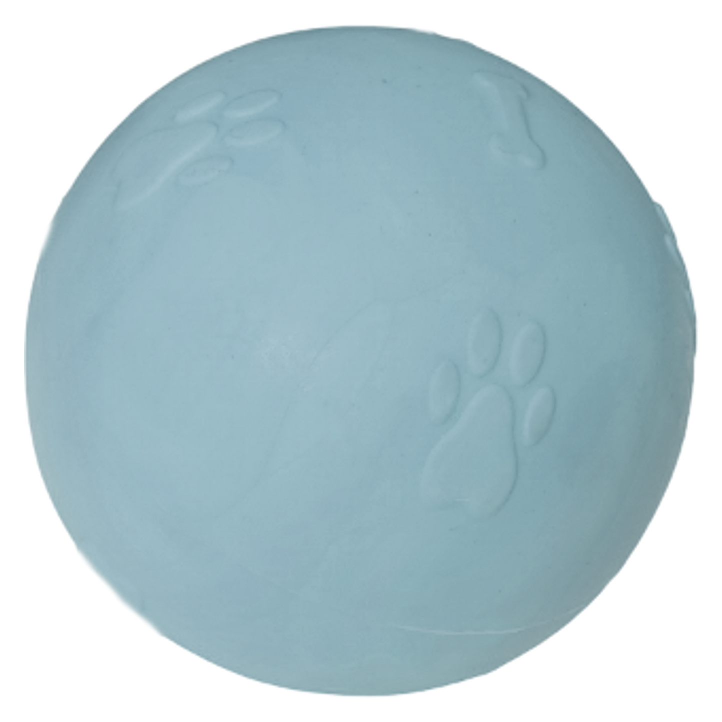 Pati Desenli Termoplastik Sert Köpek Oyun Topu 8 cm Large Açık Mavi