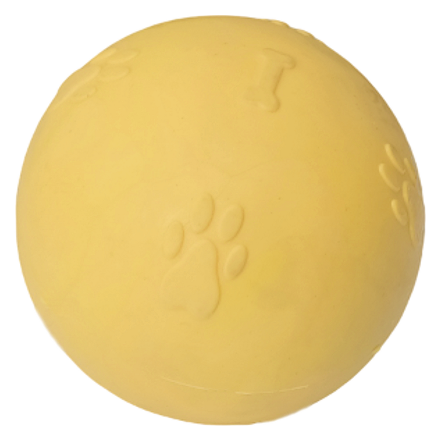 Pati Desenli Termoplastik Sert Köpek Oyun Topu 6 cm Small Sarı