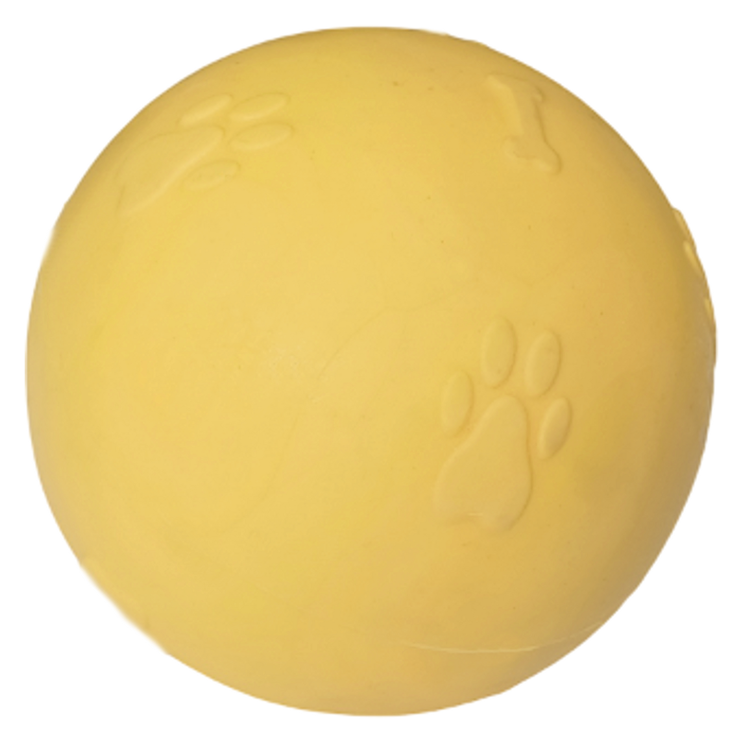 Pati Desenli Termoplastik Sert Köpek Oyun Topu 7 cm Medium Sarı