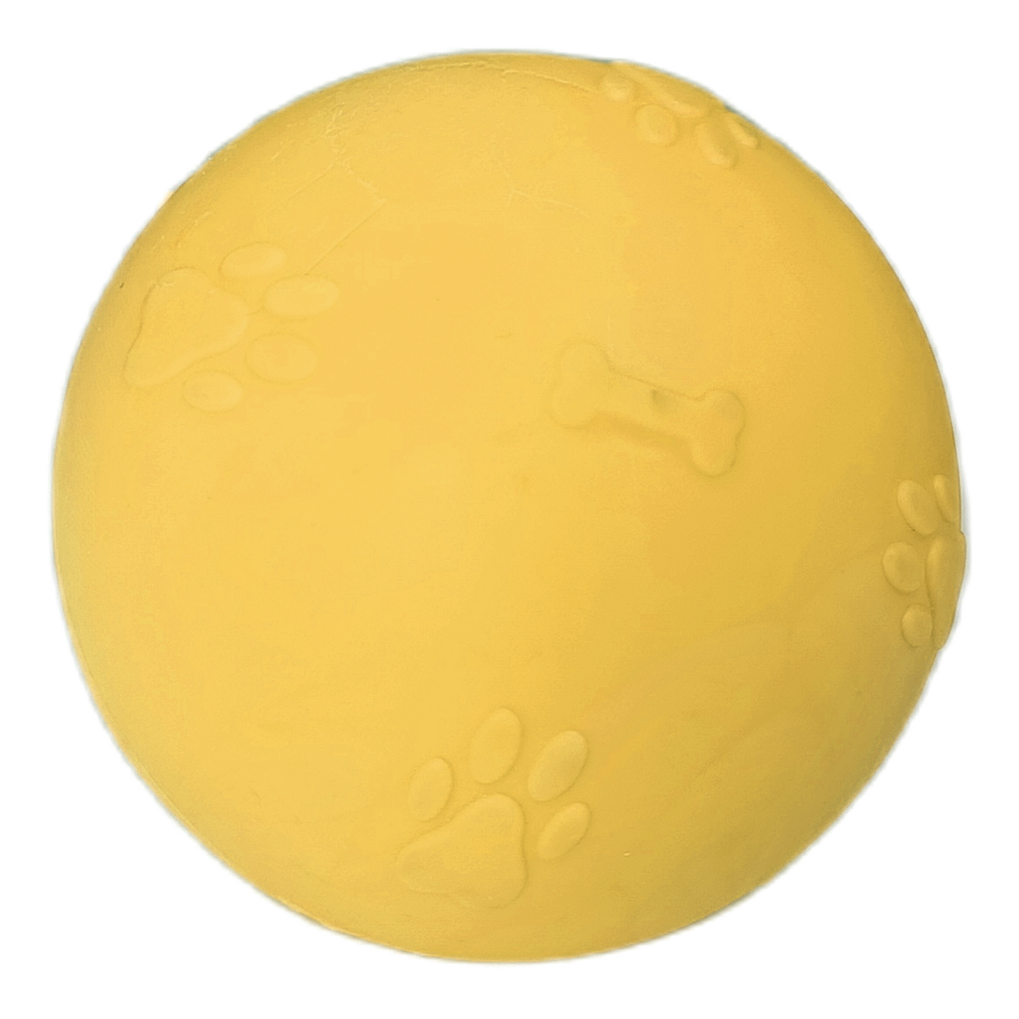 Pati Desenli Termoplastik Sert Köpek Oyun Topu 8 cm Large Sarı