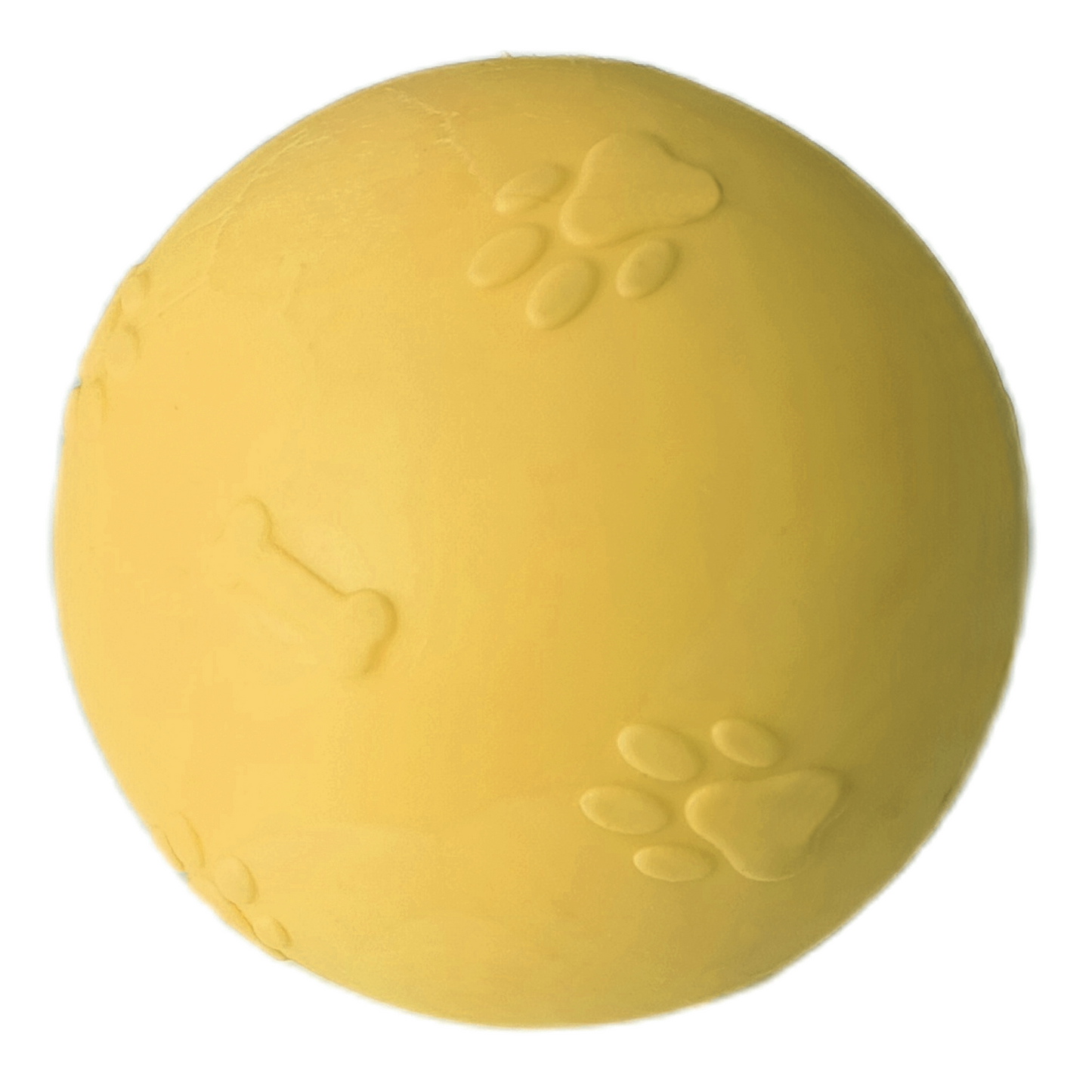Pati Desenli Termoplastik Sert Köpek Oyun Topu 7 cm Medium Sarı