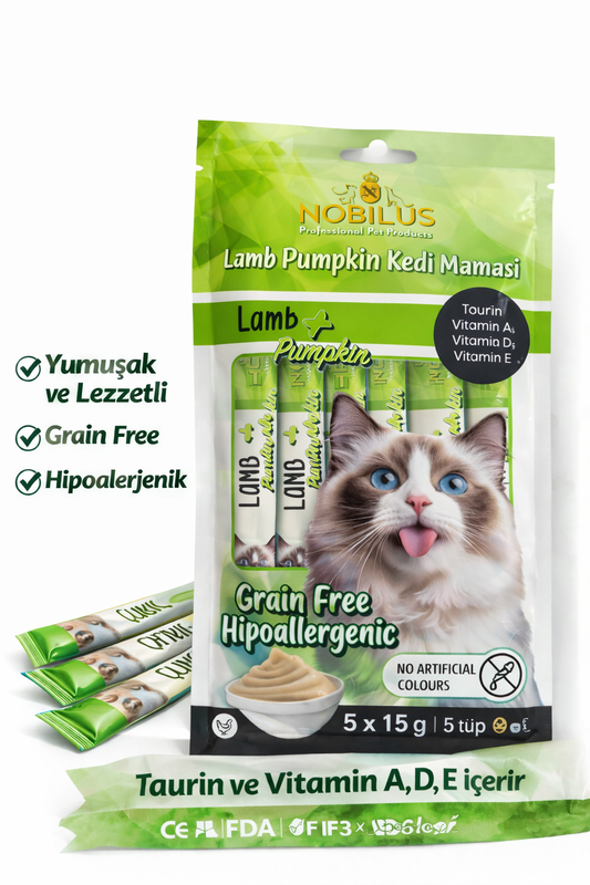Nobilus Kuzu Etli Kedi Krema Ödül Maması 5 x 15 gr